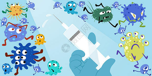 打疫苗医疗健康插画图片