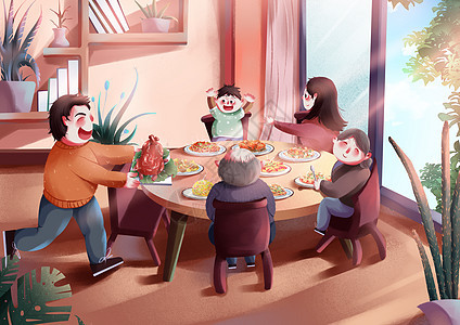 感恩节聚餐的家庭图片