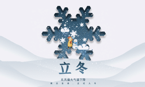 白色的雪白色极简立冬节气gif高清图片