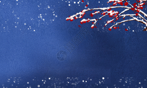 蓝色唯美立冬传统二十四节气海报GIF图片