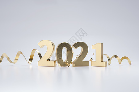 金色2021立体字图片