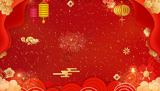 喜庆红色新年背景