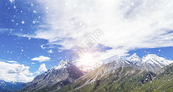 冬天雪山背景图片