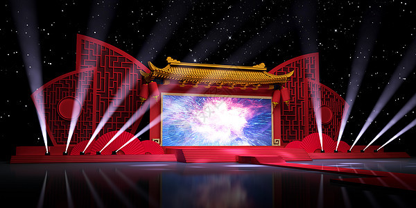 中式舞台场景图片