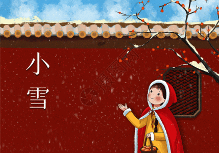 二十四节气小雪中国风小雪节气GIF高清图片