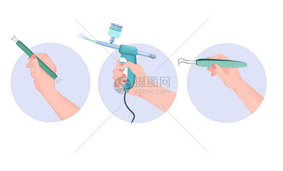 医疗机械美容工具组合图片