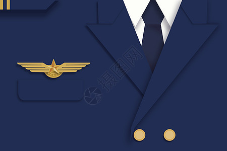 飞行员制服背景插画图片