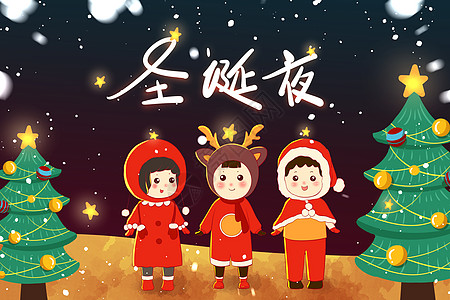 圣诞夜雪花背景图片