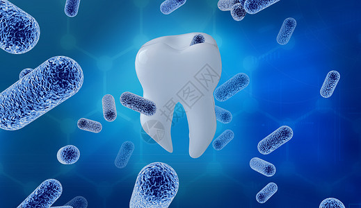 龋齿牙齿细菌场景设计图片