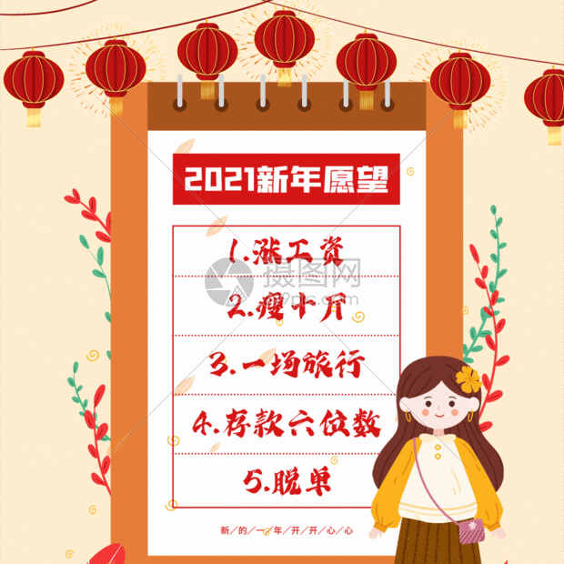 2021新年愿望海报gif动图