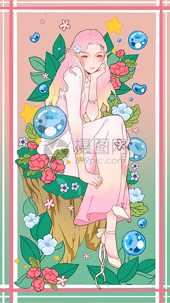 立春仙女精灵节气插画图片