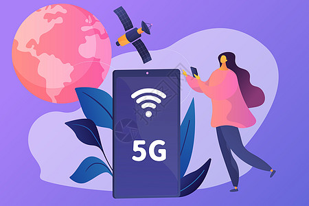 5G 通讯网络科技矢量插画图片