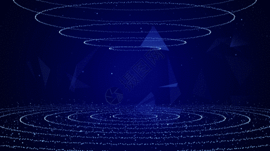 科技蓝色圆盘粒子光线背景GIF图片