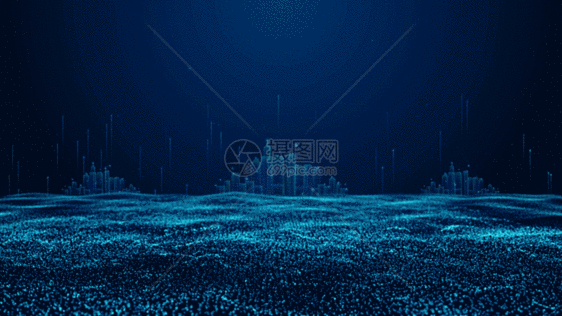 蓝色科技城市粒子背景GIF图片