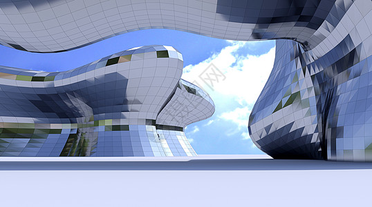 抽象几何建筑场景背景图片