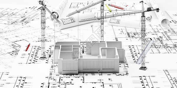 建筑施工模型背景图片