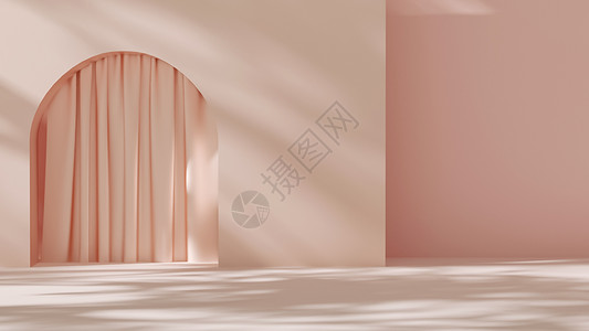 粉色空间简约光影空间背景设计图片