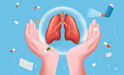 养生价格表双手保护肺部插画