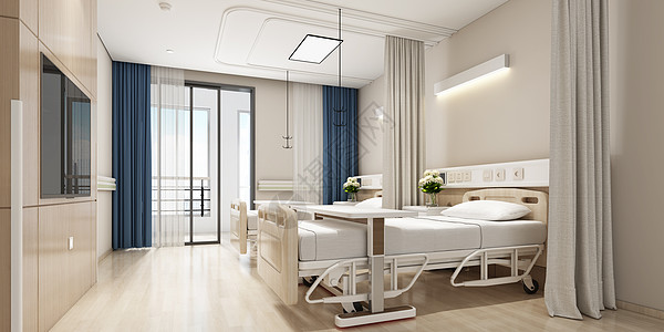 白色壁橱医院病房场景设计图片