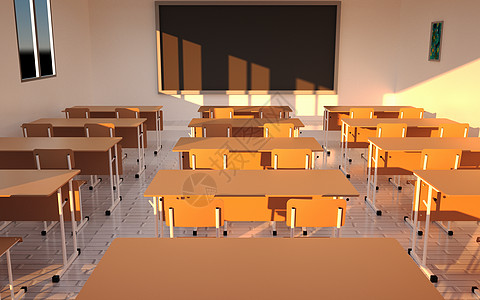 3d立体书桌桌面教室场景设计图片