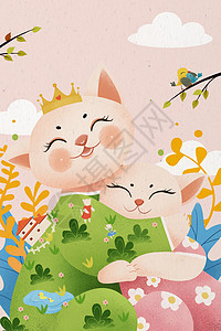 母亲节之猫咪母子背景图片