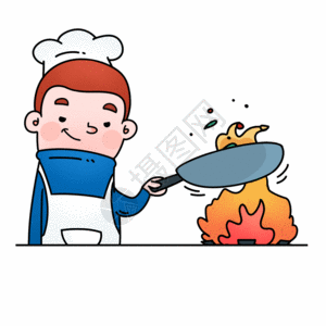 卡通手绘厨师GIF图片