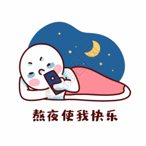 深夜手机熬夜表情GIF高清图片