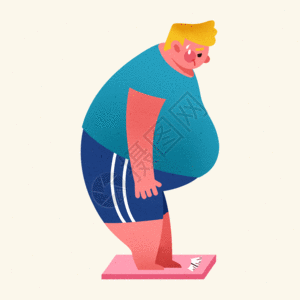 体育生胖子体重秤gif动图高清图片