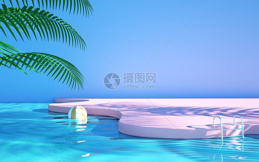 清凉夏天泳池图片