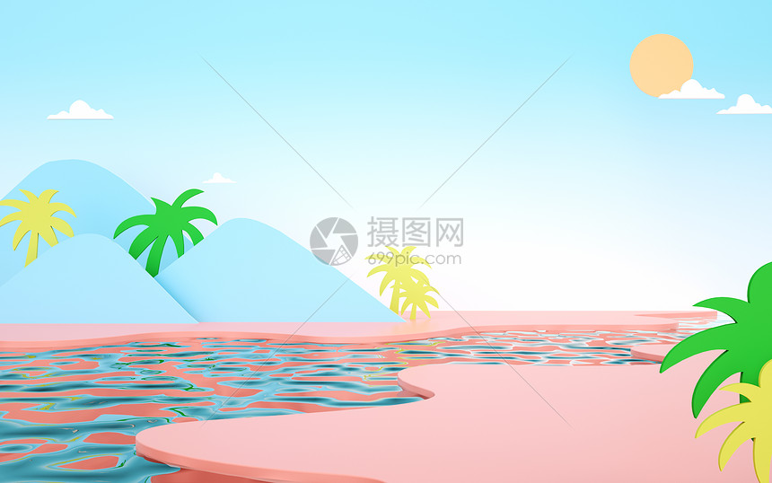 清凉夏天泳池图片