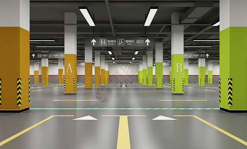 3D地下停车场背景图片
