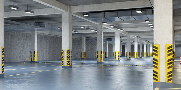 3D停车场loft工业风高清图片