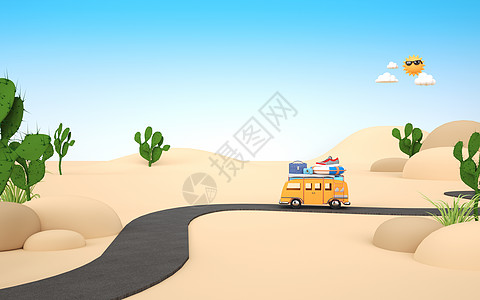 汽车  沙漠沙漠旅行设计图片