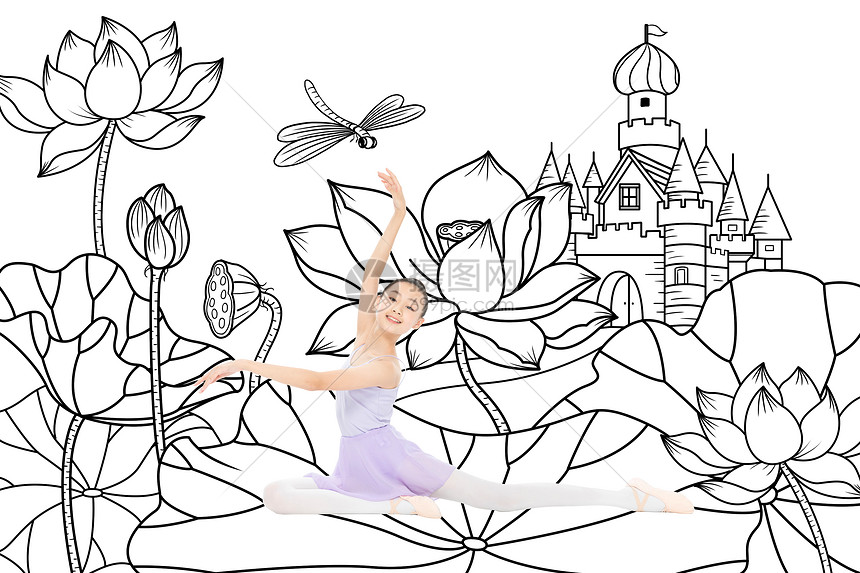 荷塘里的跳舞精灵简笔画