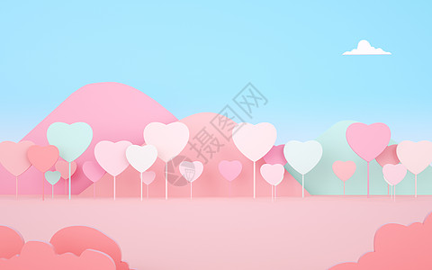 卡通爱心棒棒糖粉色520爱心背景设计图片