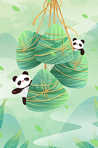 端午节中国风粽子插画背景图片