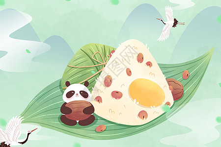 端午节手绘中国风粽子插画图片