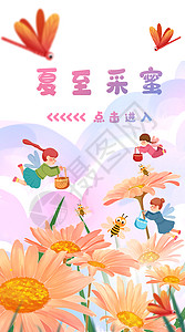 夏至采蜜运营插画开屏页图片