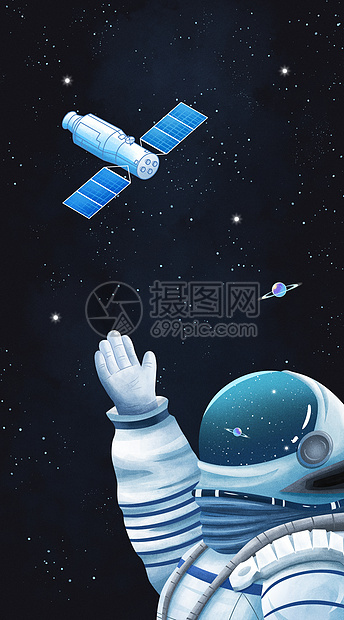 长征太空梦中国航天竖图插画图片