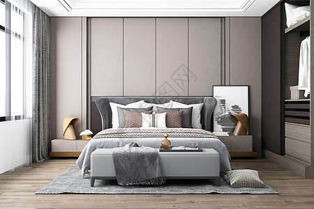 现代卧室家居户型设计背景图片