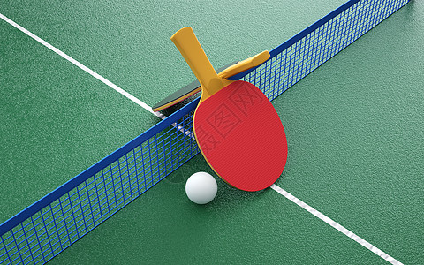乒乓球拍子3D运动场景设计图片