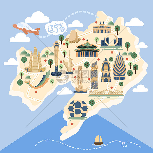 辽宁省旅行地图