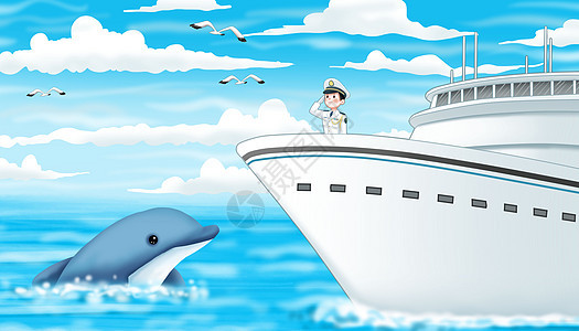 中国航海日在海上航行背景图片