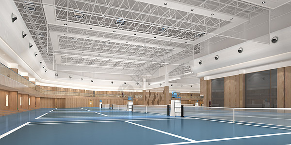 3D网球场场景背景图片