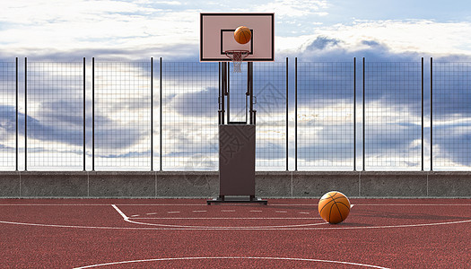 3D篮球场场景图片
