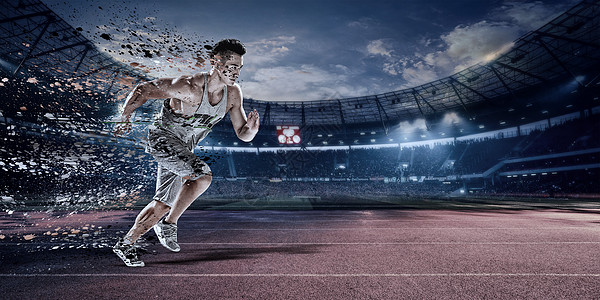 运动员跑道体育精神设计图片