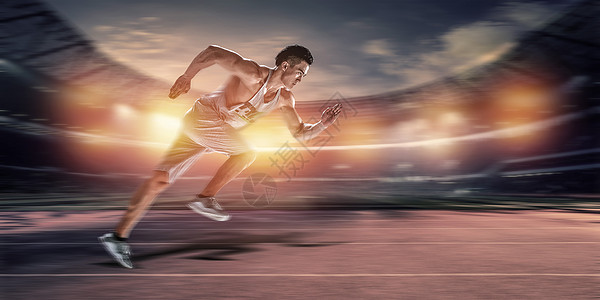 运动员跑道体育精神设计图片