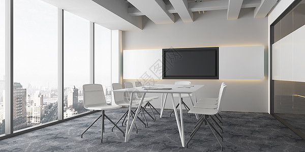 办公空间3D会议室场景设计图片
