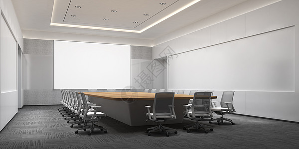 办公椅3D会议室场景设计图片