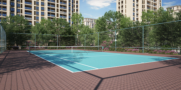 3D户外网球场图片